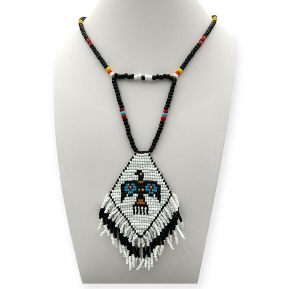 Long seed bead necklace Native American - Picture 1 of 6